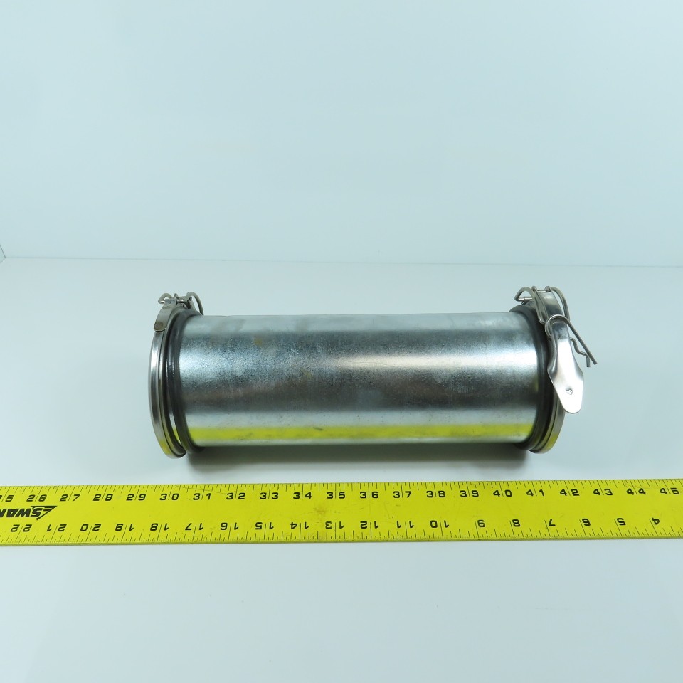 4″ Quick Clamp Rolled Edge Galvanized Steel Duct Pipe Coupling 11-1/2″ OAL