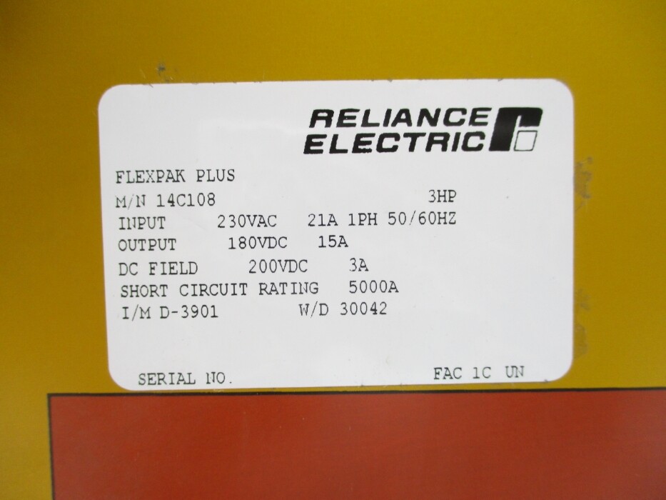RELIANCE ELECTRIC 14C108 230VAC 21A REMAN