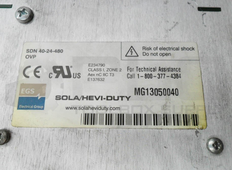 SOLA SDN 40-24-480 POWER SUPPLY 380-500VAC 3.0/1.7A 50/60HZ 24VDC