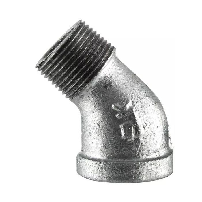 ZMGLST4503 1/2″ Galvanized Malleable Iron 45� Elbow Threaded