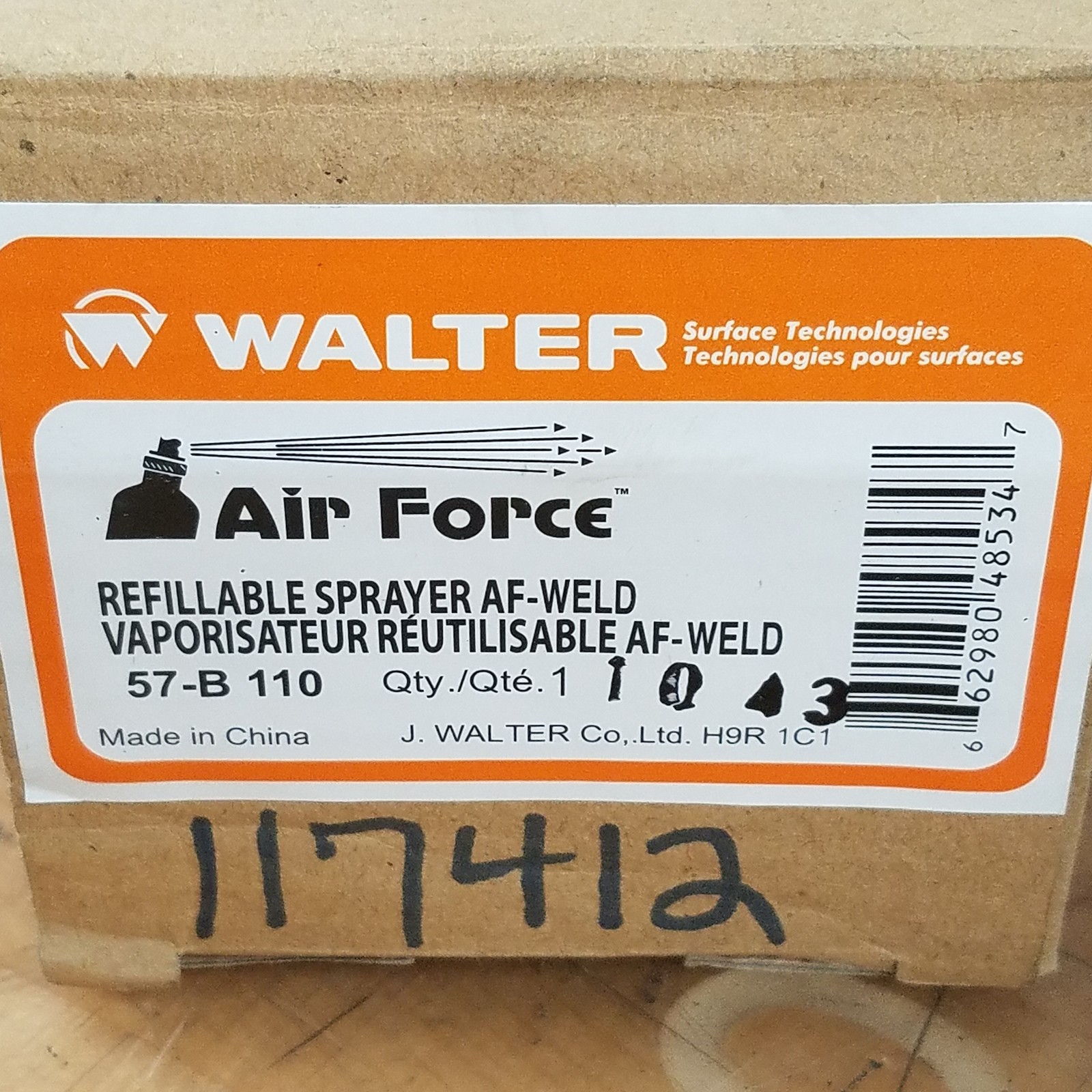 Walter 57-B 110 Refillable Sprayer AF-Weld Vaporisateur Reutilisable AF-Weld