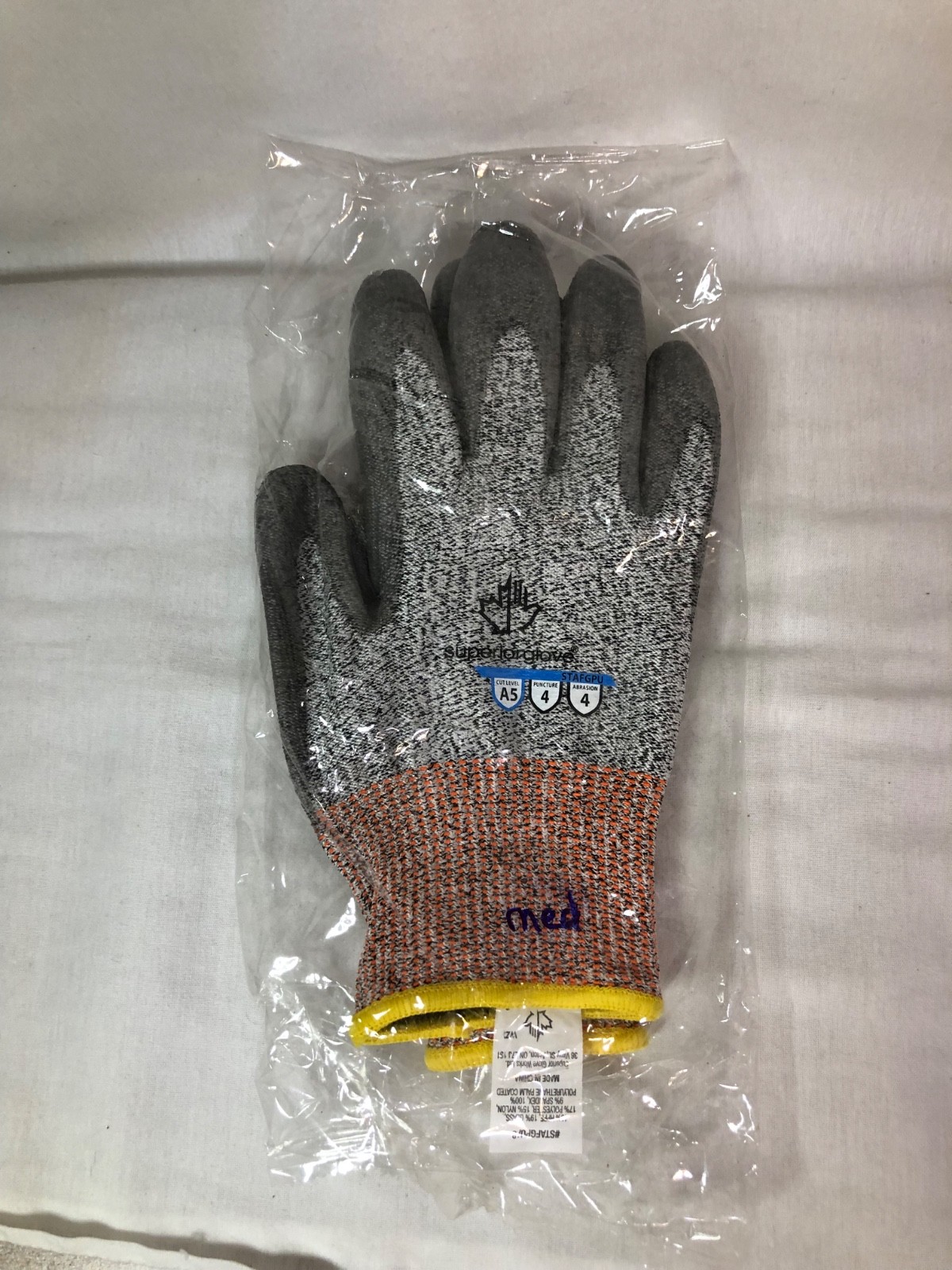 Superior Glove STAFGPU Cut Resistant Coated Gloves, Cut Level A5 Medium