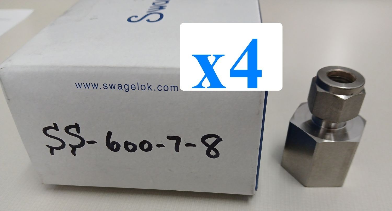 x4 NEW Swagelok SS-600-7-8 Fitting 3/8″ TUBE OD X 1/2″ FEMALE NPT