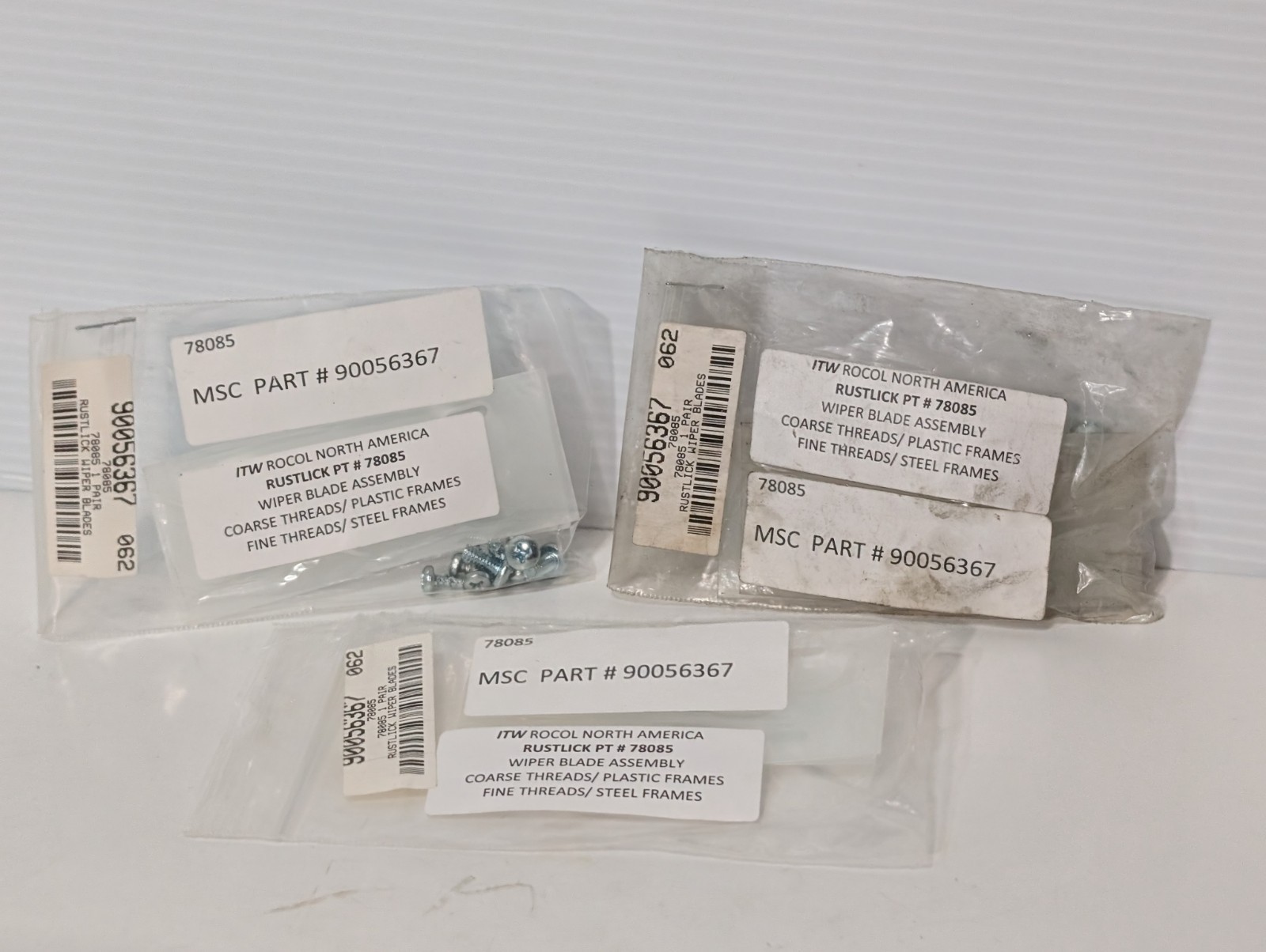 ITW Rocol Rustlick 78085 Wiper Blade Assembly, Coarse/Fine Threads, MSC 90056367