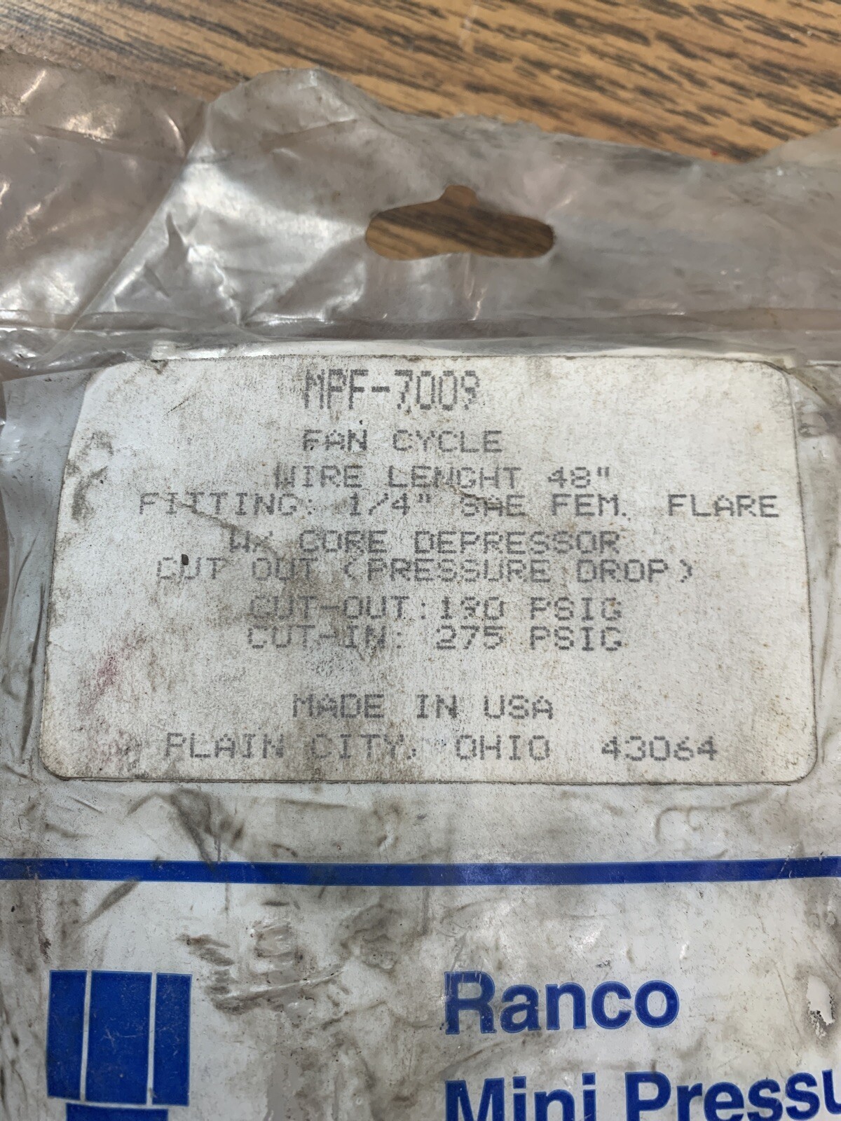 RANCO MINI PRESSURE CONTROL MPF-7009 FREE SHIPPING
