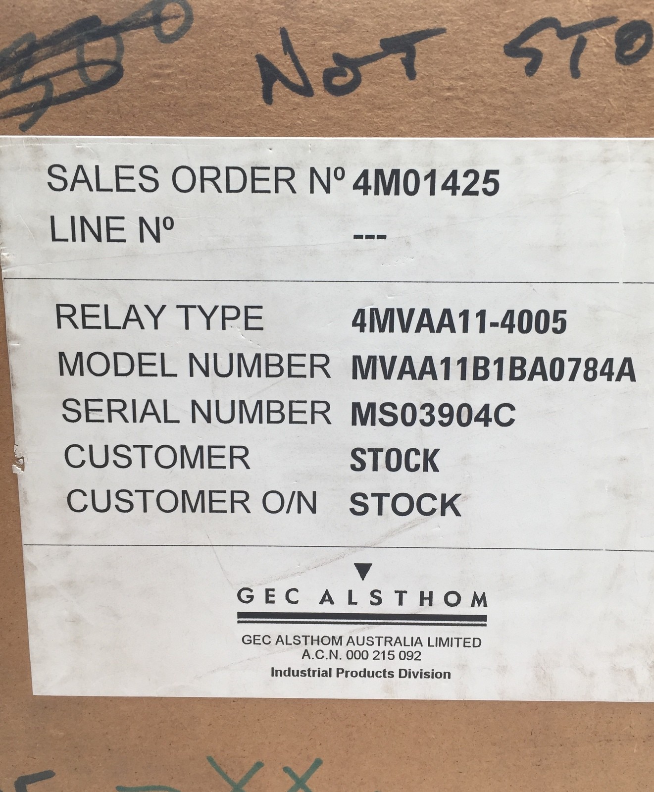 GEC Alsthom MVAA MVA11B1BA0784A Coverteam Auxiliary Relay
