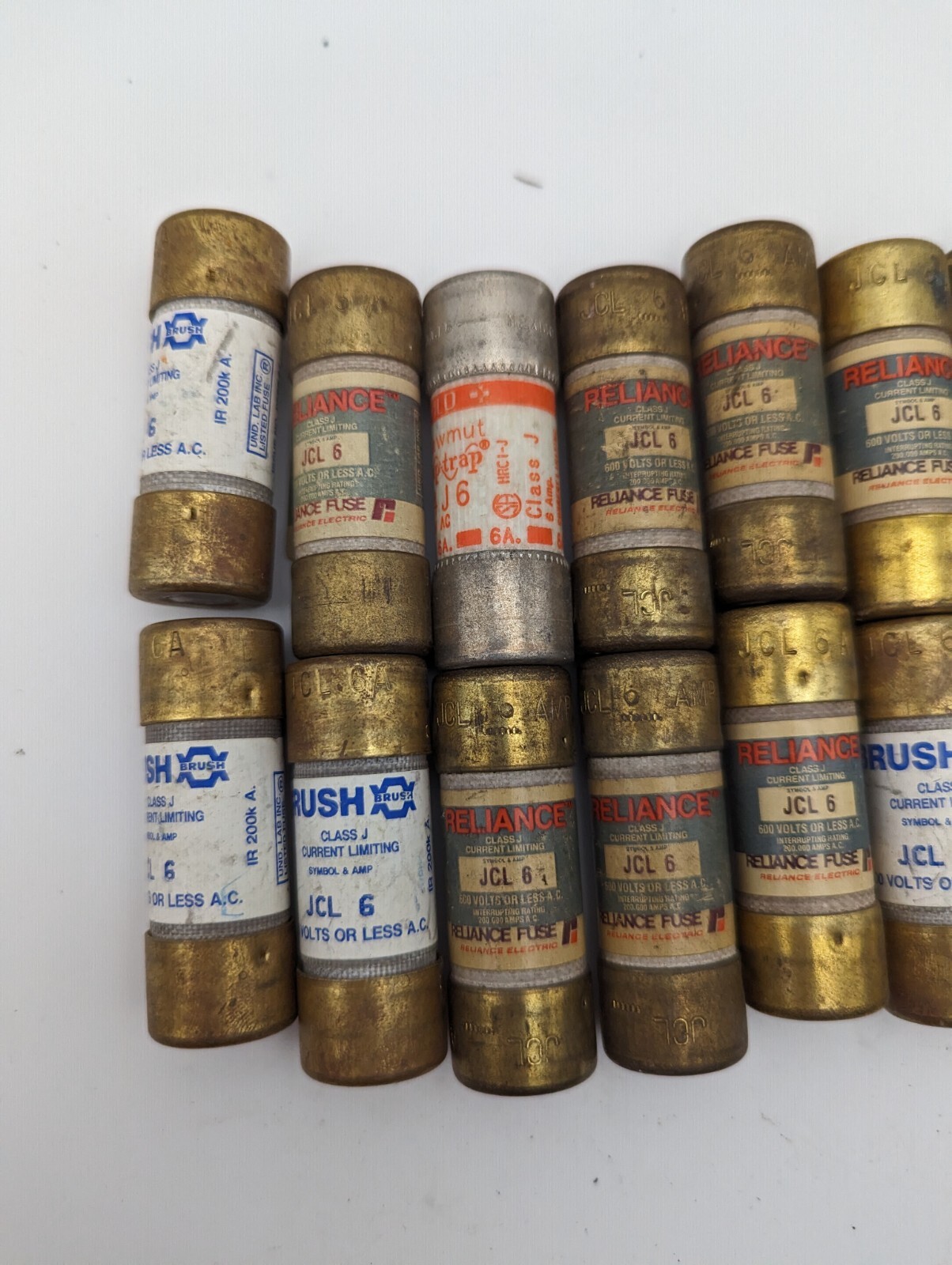 LOT OF 17 Assorted 6A 600V CLASS J FUSES JCL-6 (Never Installed, Storage Wear)