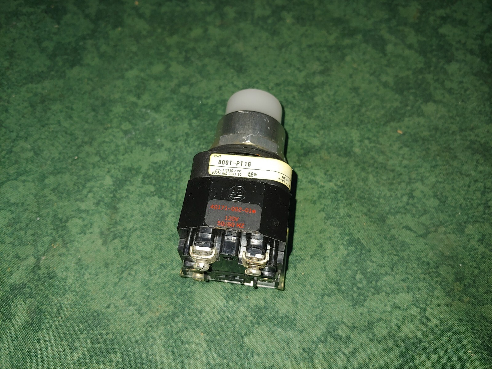 Allen-Bradley Cat# 800T-PT16 White Illuminated Push to Test Buttons (28454-A8)