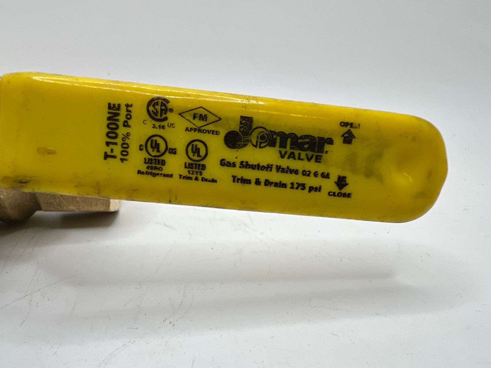 Jomar 3/4″ TWO PIECE BRASS, GAS SHUT OFF BALL VALVE T-100NE