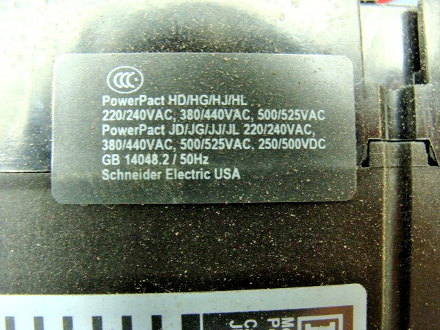 SQUARE D JDL36200 POWERPACT JD 250 CIRCUIT BREAKER DISCONNECT SWITCH 200 AMP
