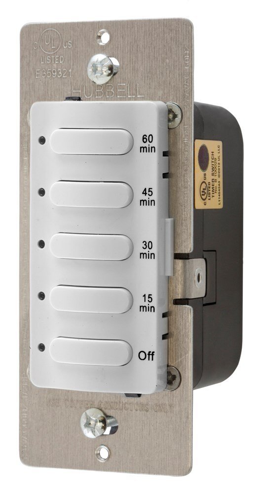 Hubbell Wiring Systems DT5060W Timer Switches, Single Pole, 8.3 Amp, 120 VAC/277