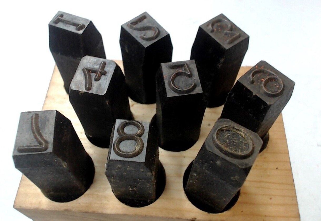 98282973 Nine Piece Steel Numbers Stamp Set