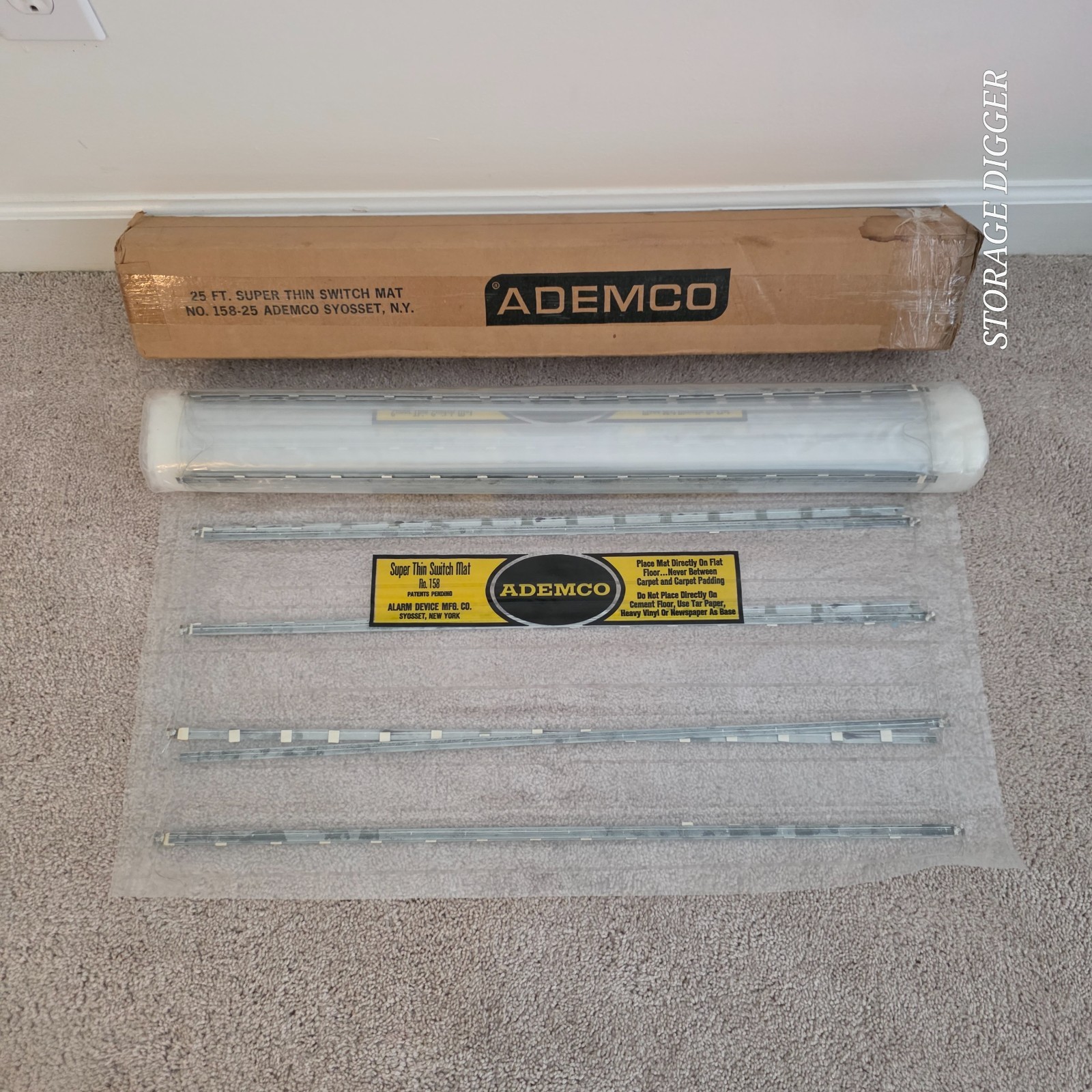 Vintage Ademco Super Thin Switch Mat No. 158 Pressure Sensitive Floor Switch