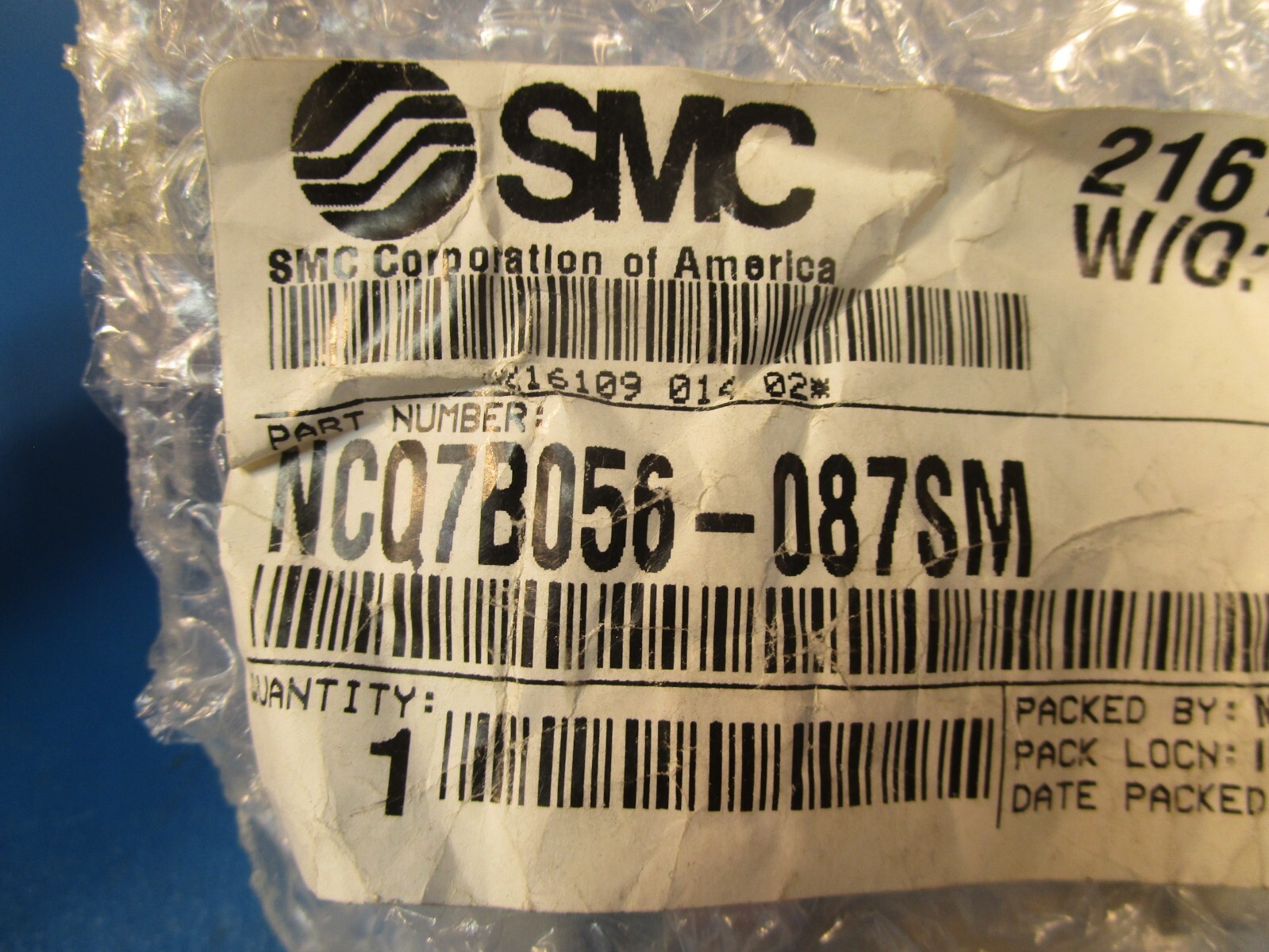 SMC NCQ7B056-087SM, Actuator, 200 PSI