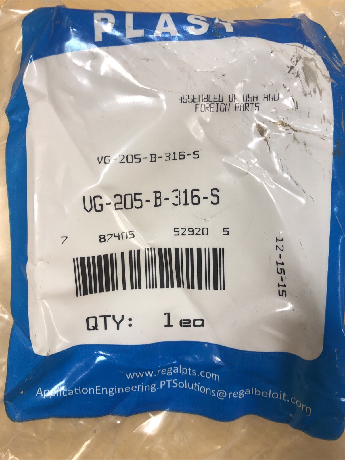 Lot of 2 – System Plast VG-205-B-316-S Brackets (5701)
