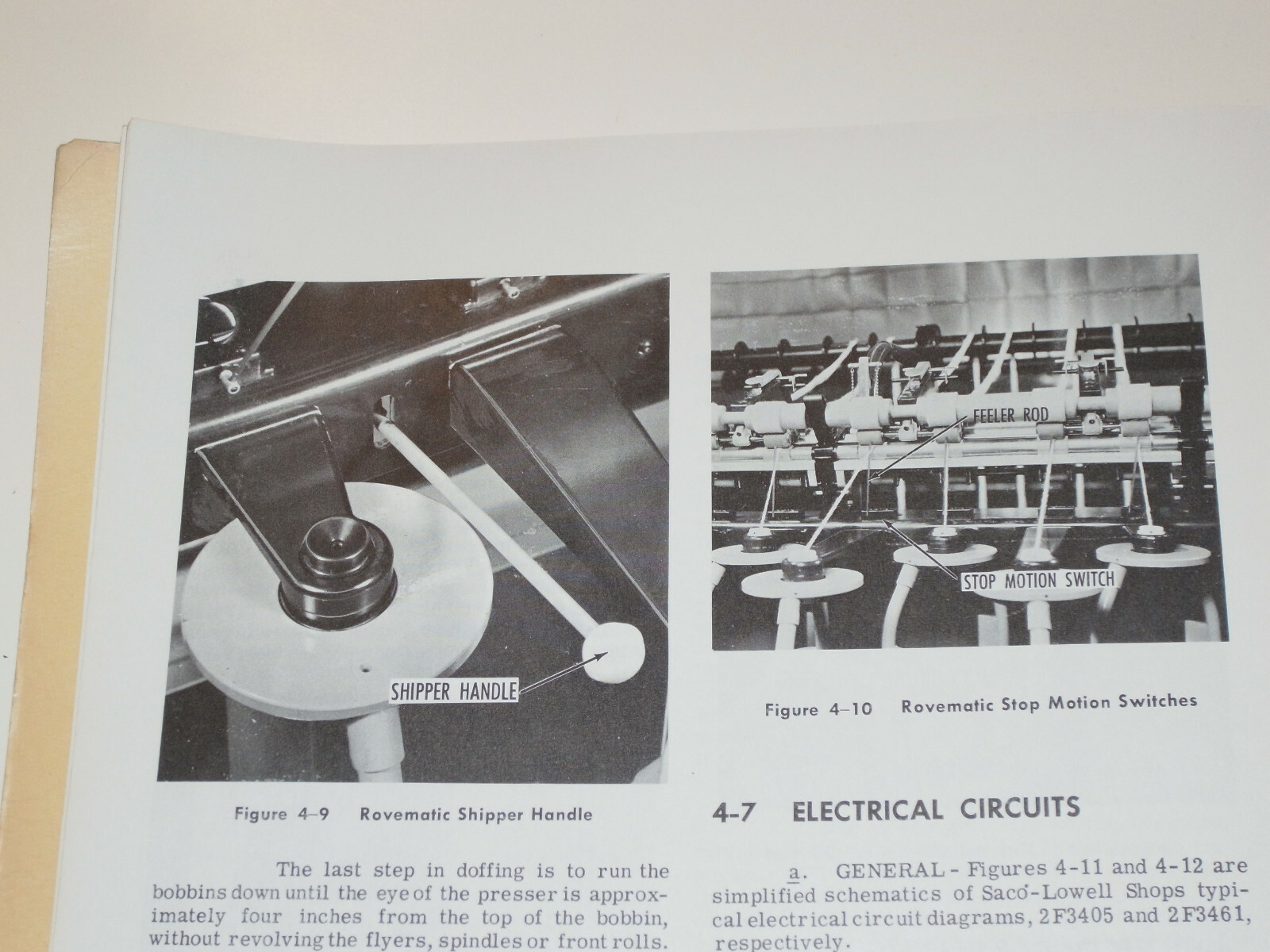 SACO-LOWELL ROVEMATIC INSTRUCTION MANUAL! 1at EDITION! 1964! PICTURES! OPERATION