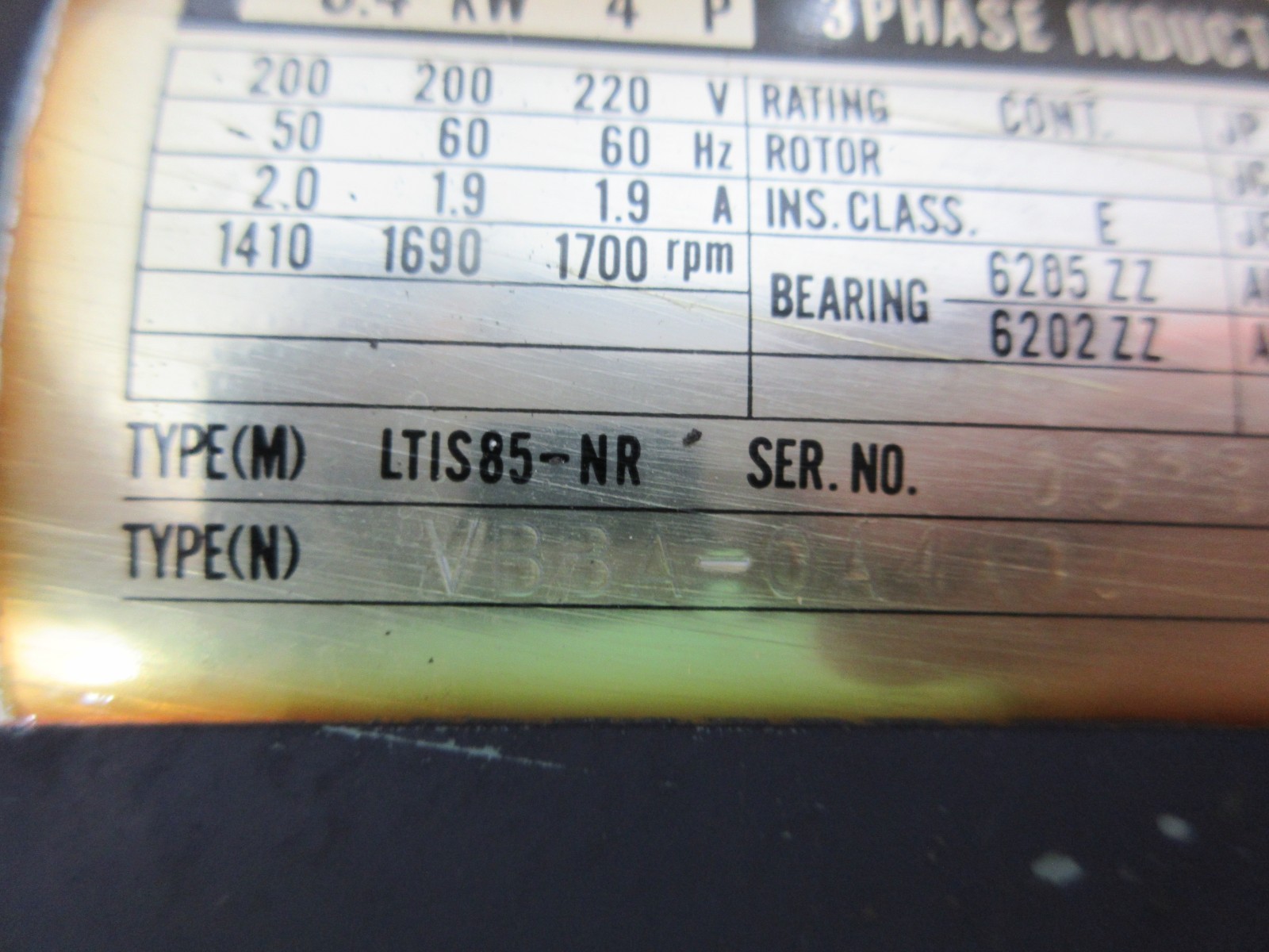 1996 CITIZEN L25 CNC NACHI MOTOR LTIS85-NR VBBA-0A4A04 VDS-0B-1A2-TU-1731K PUMP