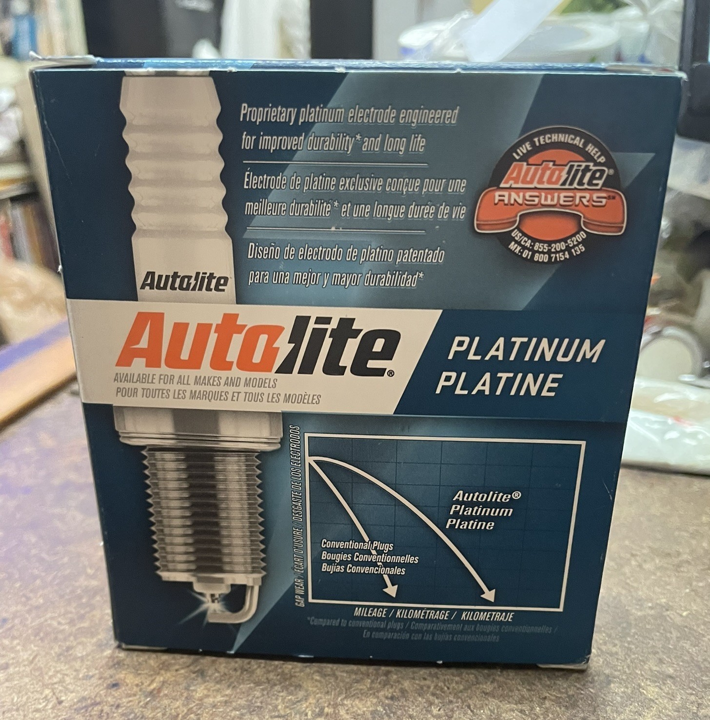 Pack of 4 – Autolite Platinum Spark Plugs – P/N:  AP5263 (NOS)