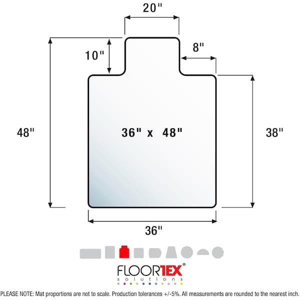 Floortex Fr319226lv Chair Mat 36″X48″, Traditional Lip Shape, Clear, For Carpet