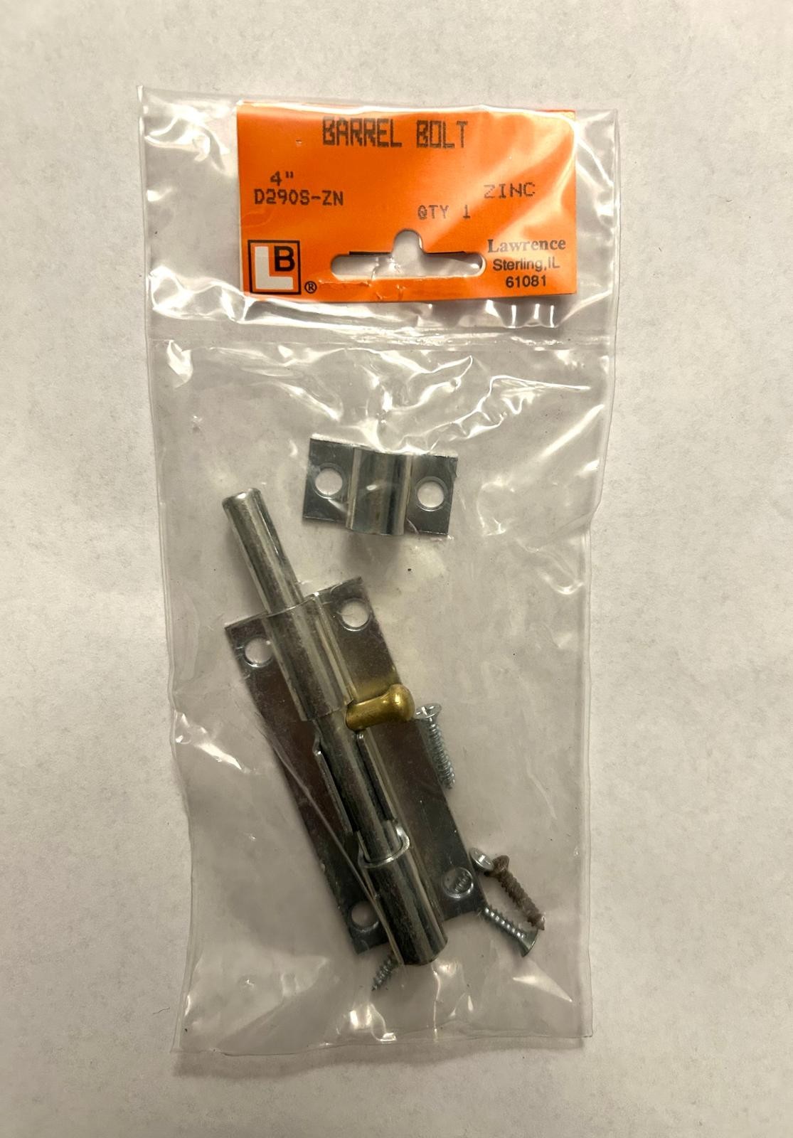 LAWRENCE D290S-ZN 4″ Barrel Bolt NOS