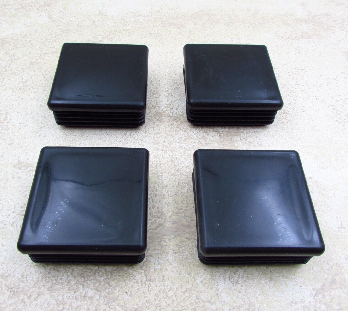 QTY 4 Black 2″ Inch, 14-20 Gauge Square Tube End Cap Plastic Insert Plugs
