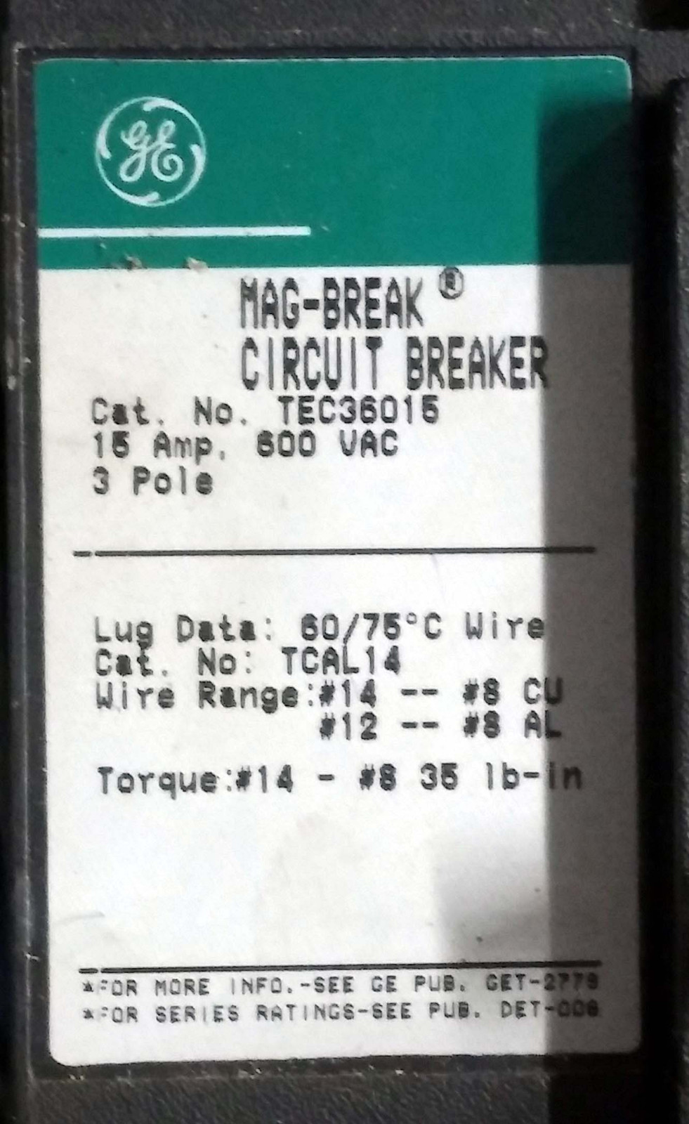 1 USED GE CR387B1**6CAHDMT 300-LINE CONTROL COMBINATION MOTOR 15A **MAKE OFFER*