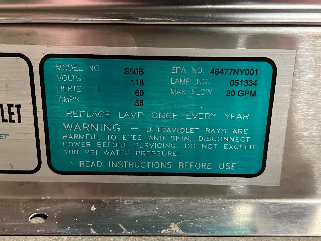 Atlantic Ultraviolet Sanitron S50B Ultraviolet Water Purifier 20GPM Used