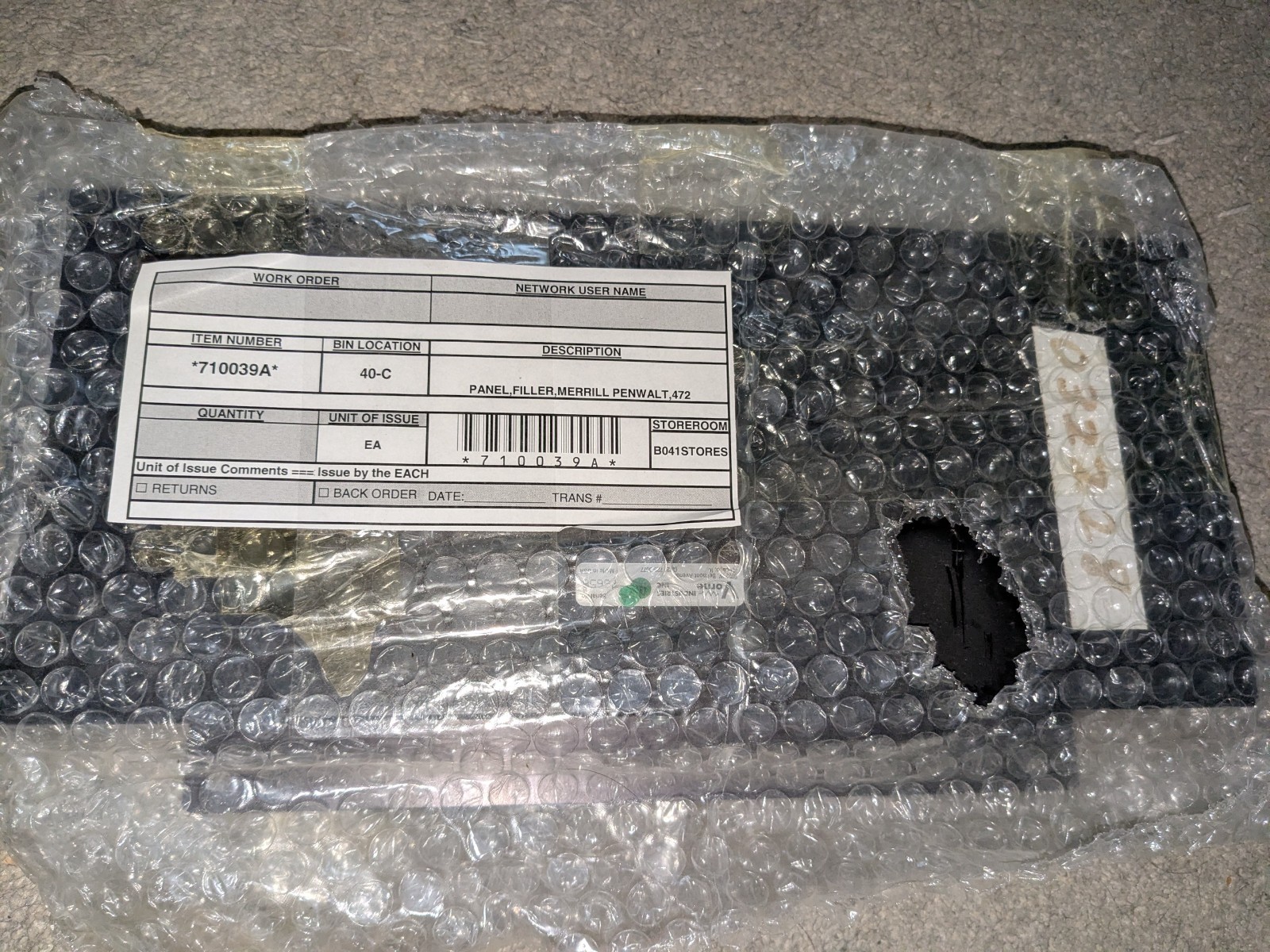 Vorne Filler Panel Blanking Plate for Merrill Pennwalt 472 Tablet Counter NOS