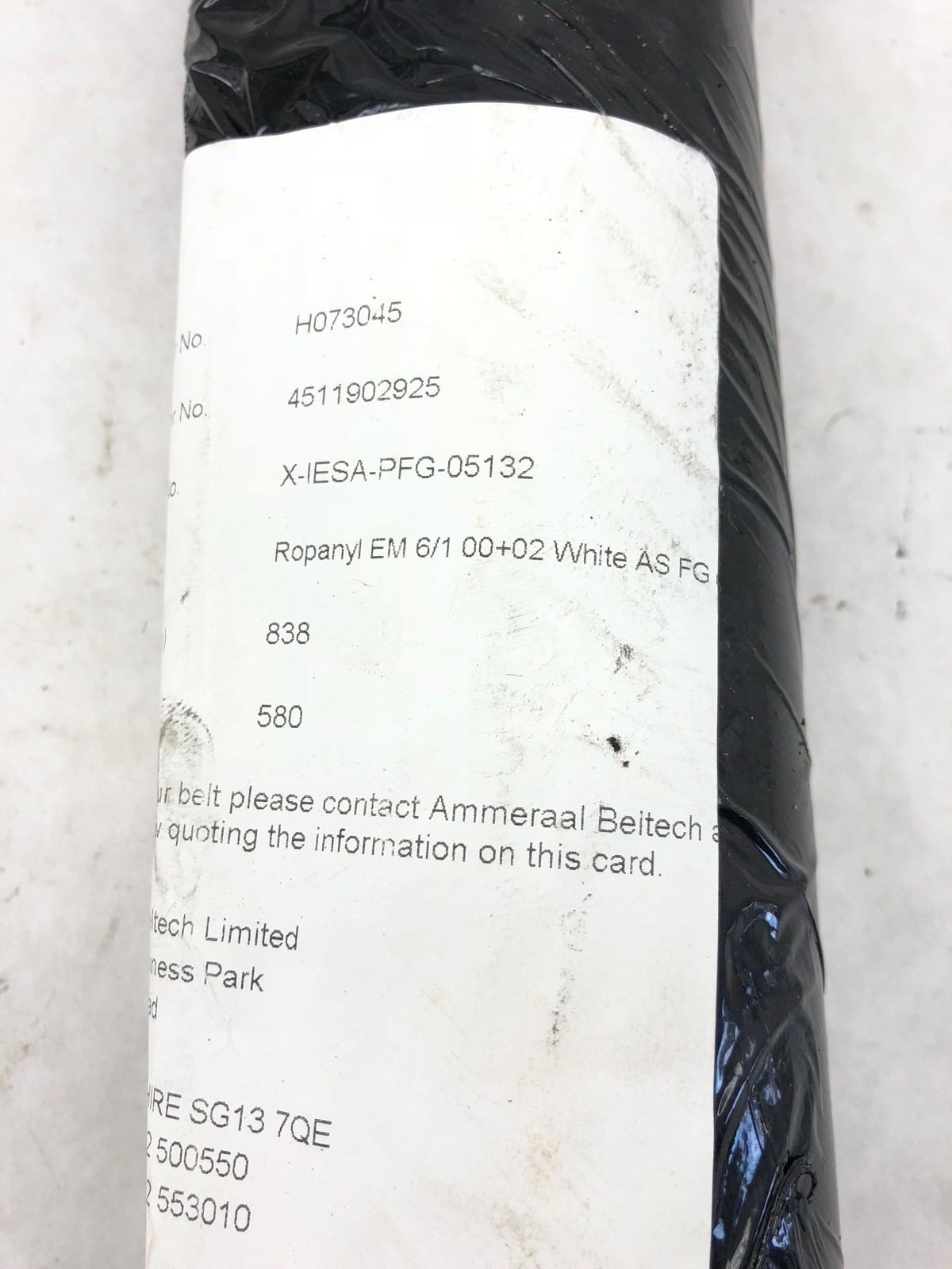 AMMERAAL X-IESA-PFG-05132 ROPANYL CONVEYOR BELT 838MM LENGTH 580MM WIDTH, (TLO)