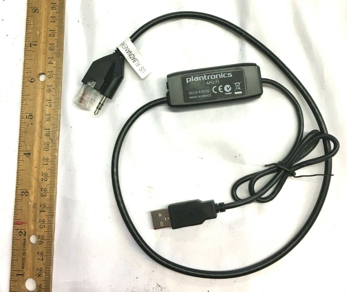 Plantronics Electronic Hook Switch Cable APU-7 New Free Shipping