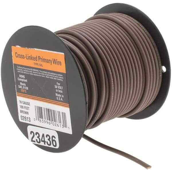 EastPenn 23436 16 AWG, 100′ OAL, Hook Up Wire Brown Polyethylene Jacket