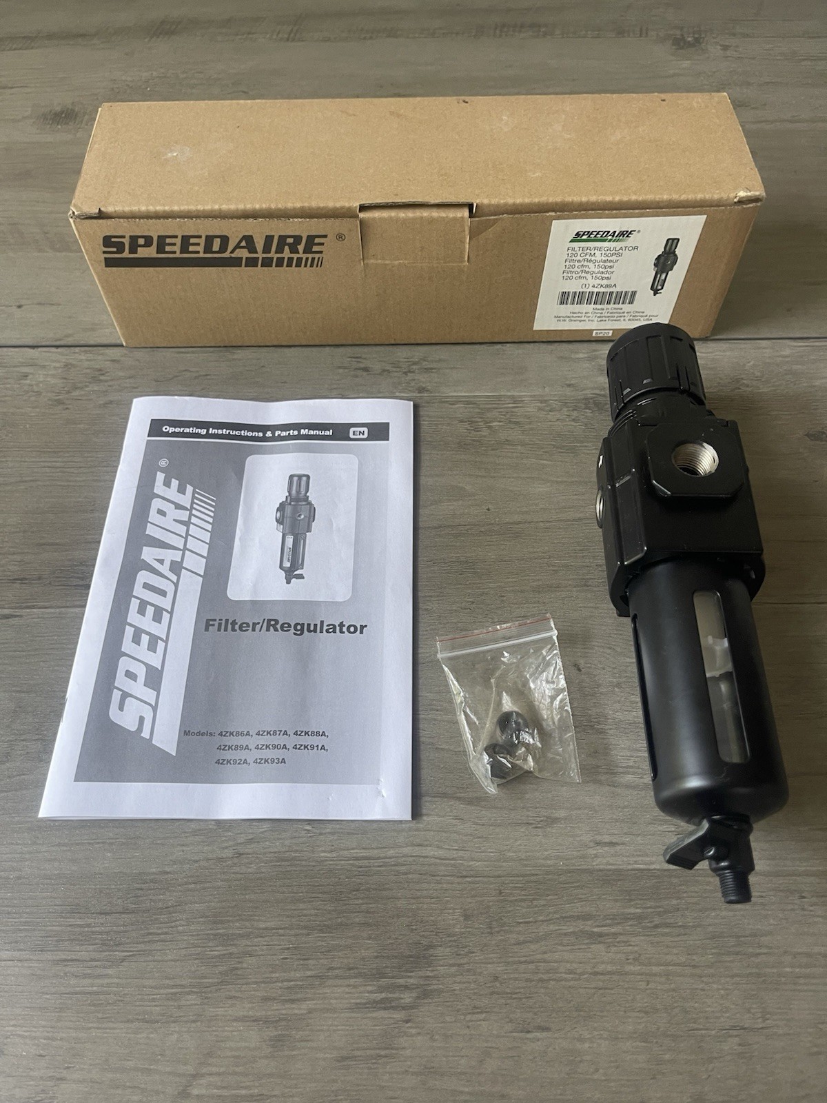 Speedaire 4Zk89 Filter/Regulator,120 Cfm, 150Psi