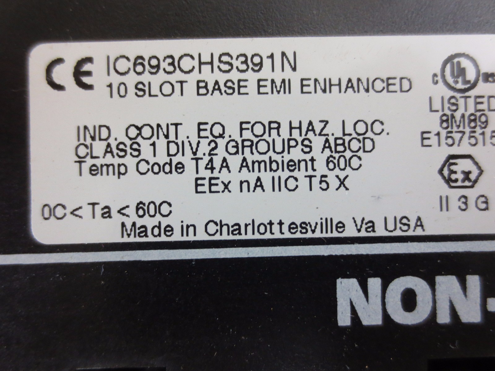 GE FANUC IC693CHS391N 10-SLOT BASE – EMI ENHANCED – CPU, POWER SUPPLY SLOTS