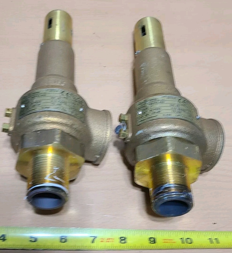 Lot of 2 APOLLO 19EFEL45S SAFETY VALVE 1″ NPT, Set @45 PSIG,Cap 981 LB/HR