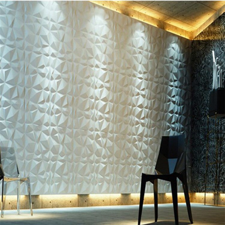 3D 12Pcs Wall Panels PVC Geometric Brick Art Design DIY 11.8″x11.8″ Wallpaper