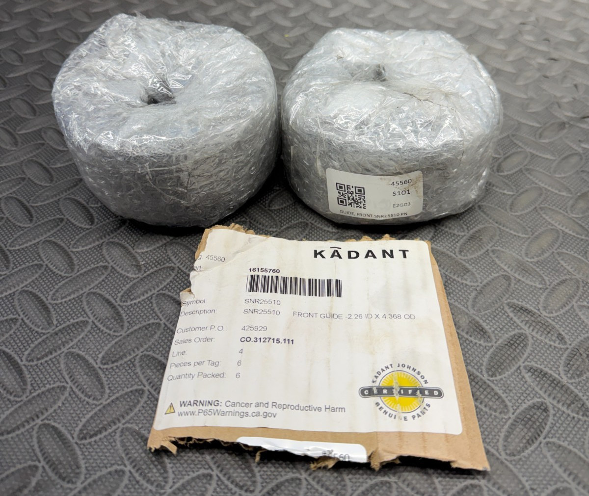 Set of 2 – Kadant 16155760 2.26″ ID x 4.368″ OD Front Guide Seal Bushing KJ10688