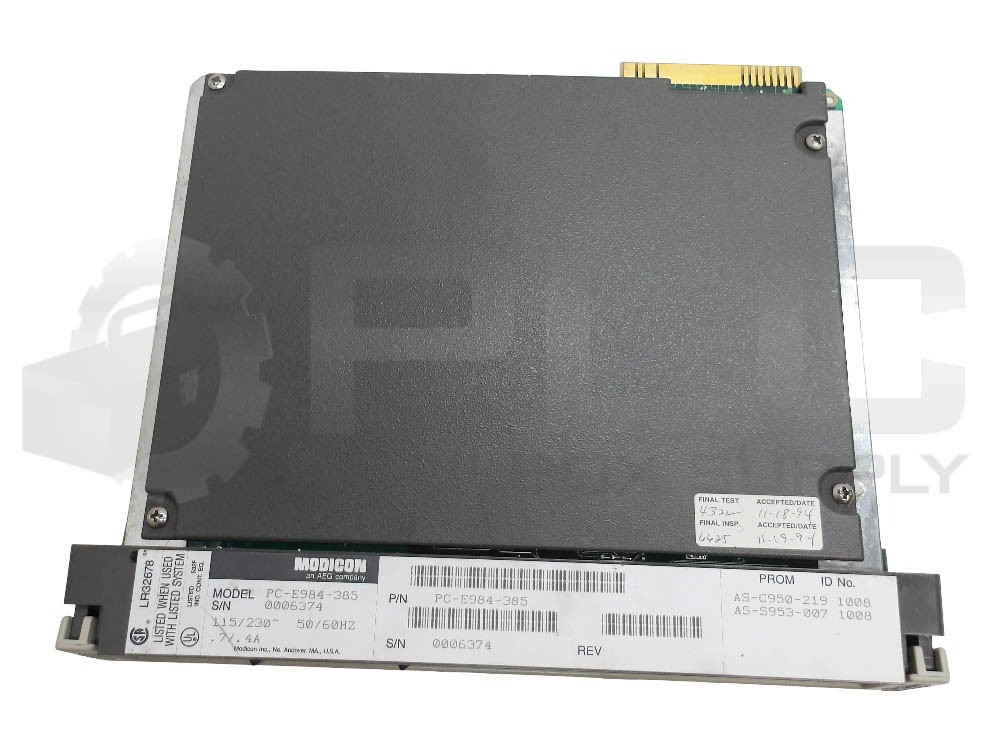 MODICON PC-E984-385 PROMGRAMMABLE CONTROLLER 115/230V .7/.4A