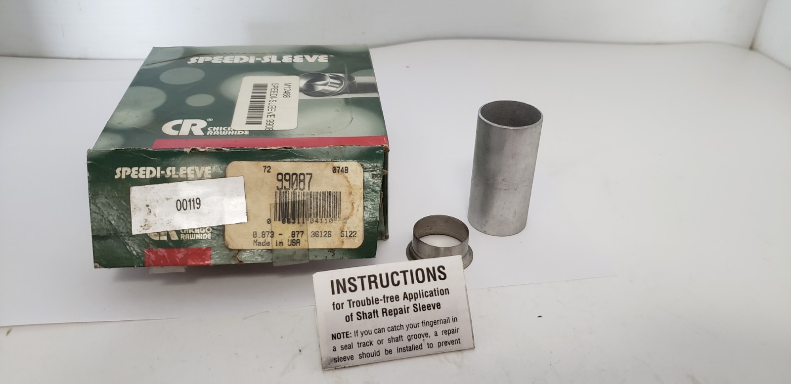 CHICAGO RAWHIDE 99087 SPEEDI SLEEVE SHAFT REPAIR SLEEVE, 0.873″ SHAFT DIA., NIB