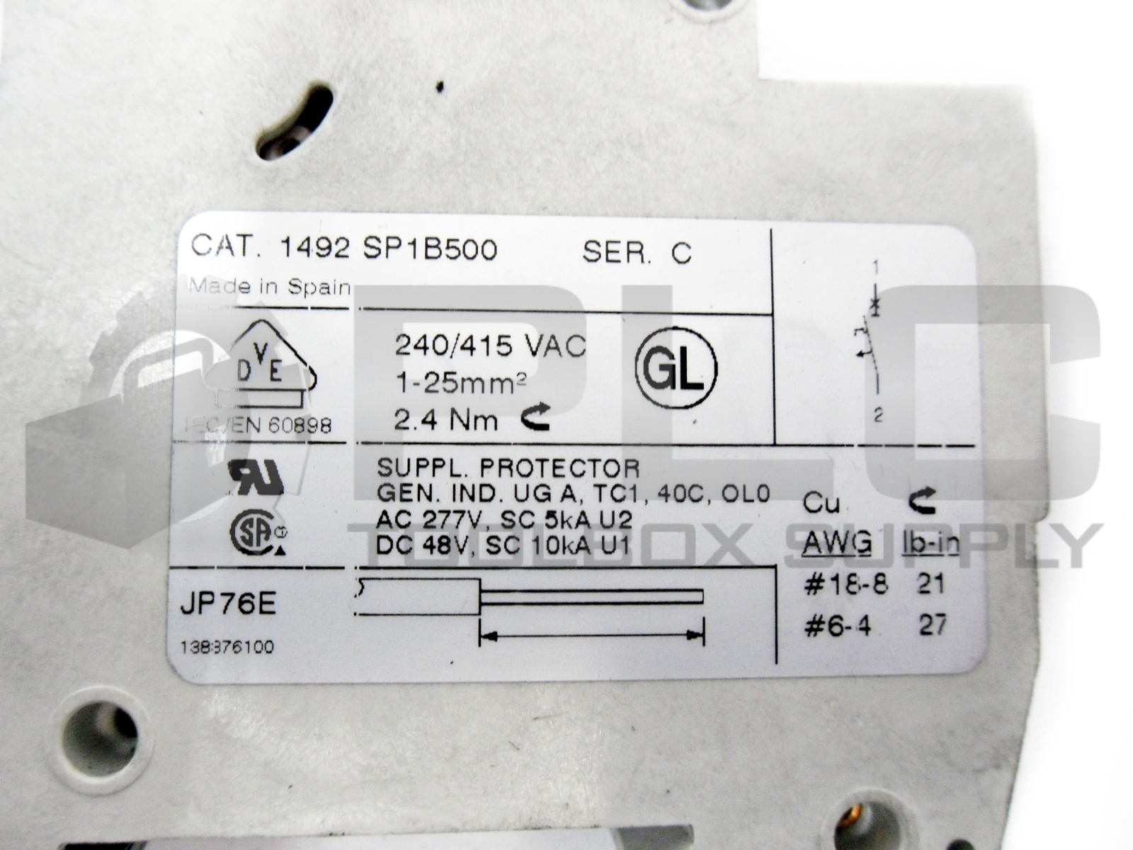 LOT OF 2 NEW ALLEN BRADLEY 1492-SP1B500 SER. C CIRCUIT BREAKER 50A