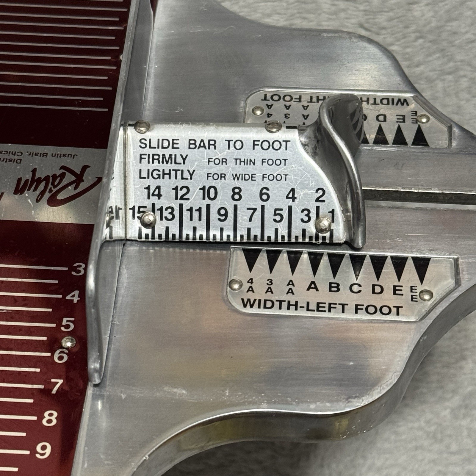 Vintage Ralyn Women’s Shoe Foot Measuring Device Brannock Style Aluminum Sizer
