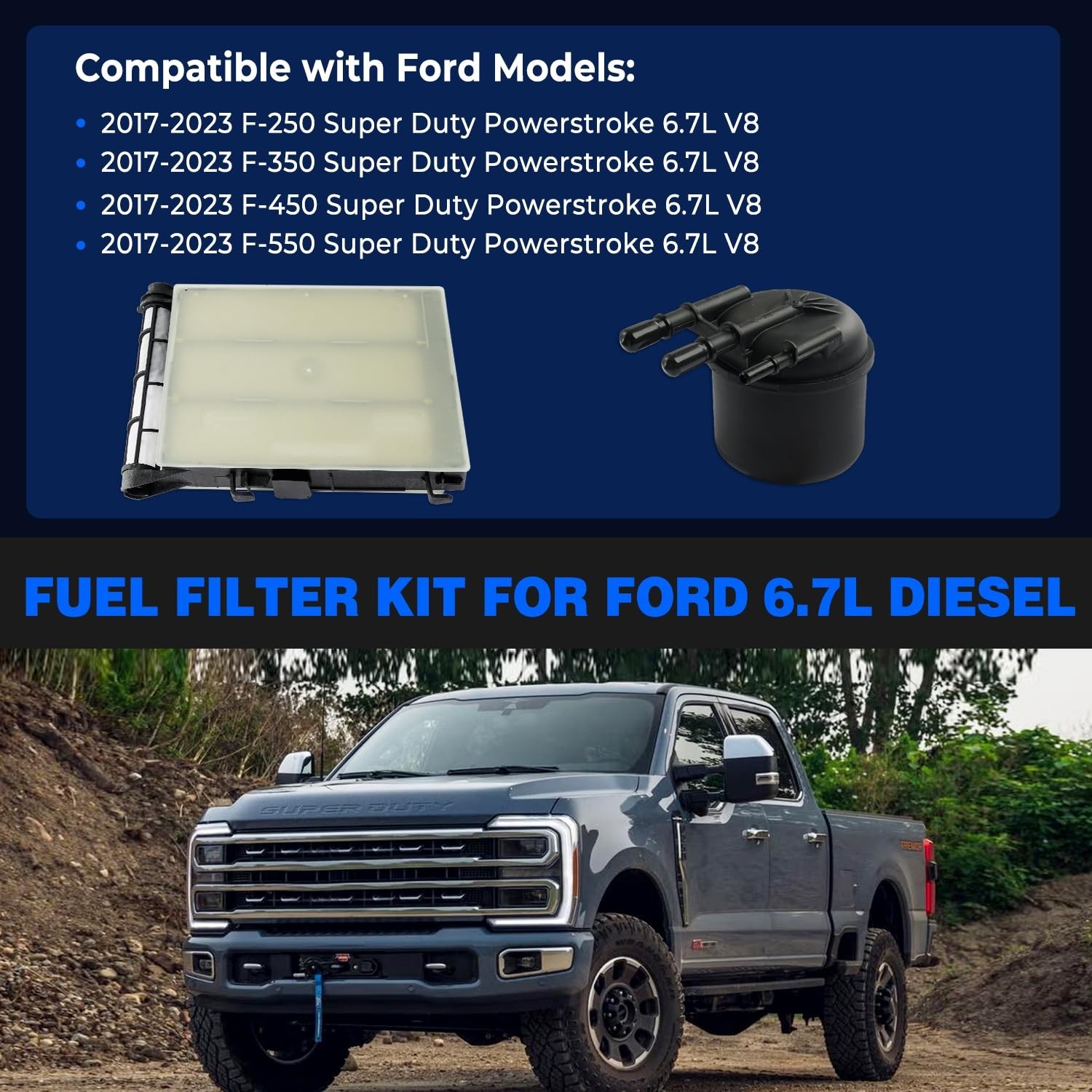 6.7 Powerstroke Diesel Fuel Filter Element, Fuel/Water Separator Compatible w…