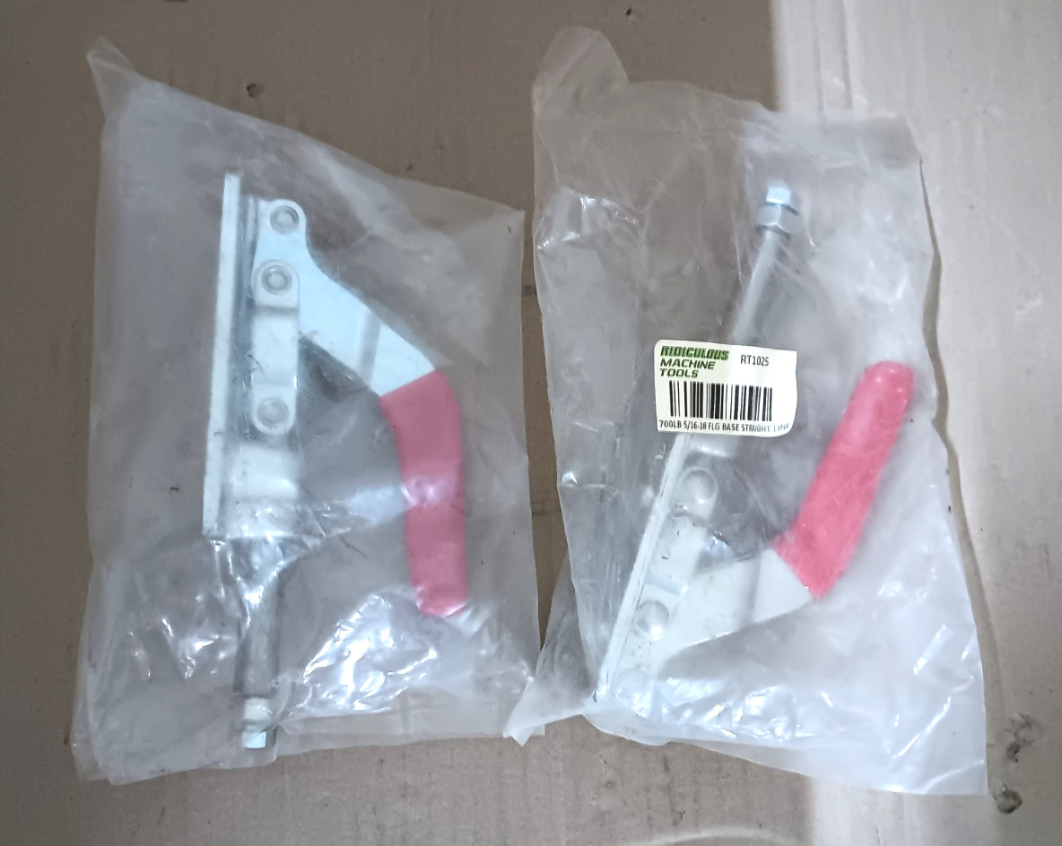 700lb 5/16-18 FLG Base Straight Line Clamp Lot of 2