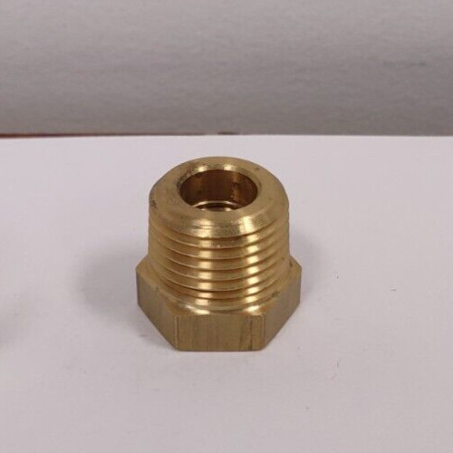 Brass straight adapter 1/4 NPT female x 1/2 BSPT male