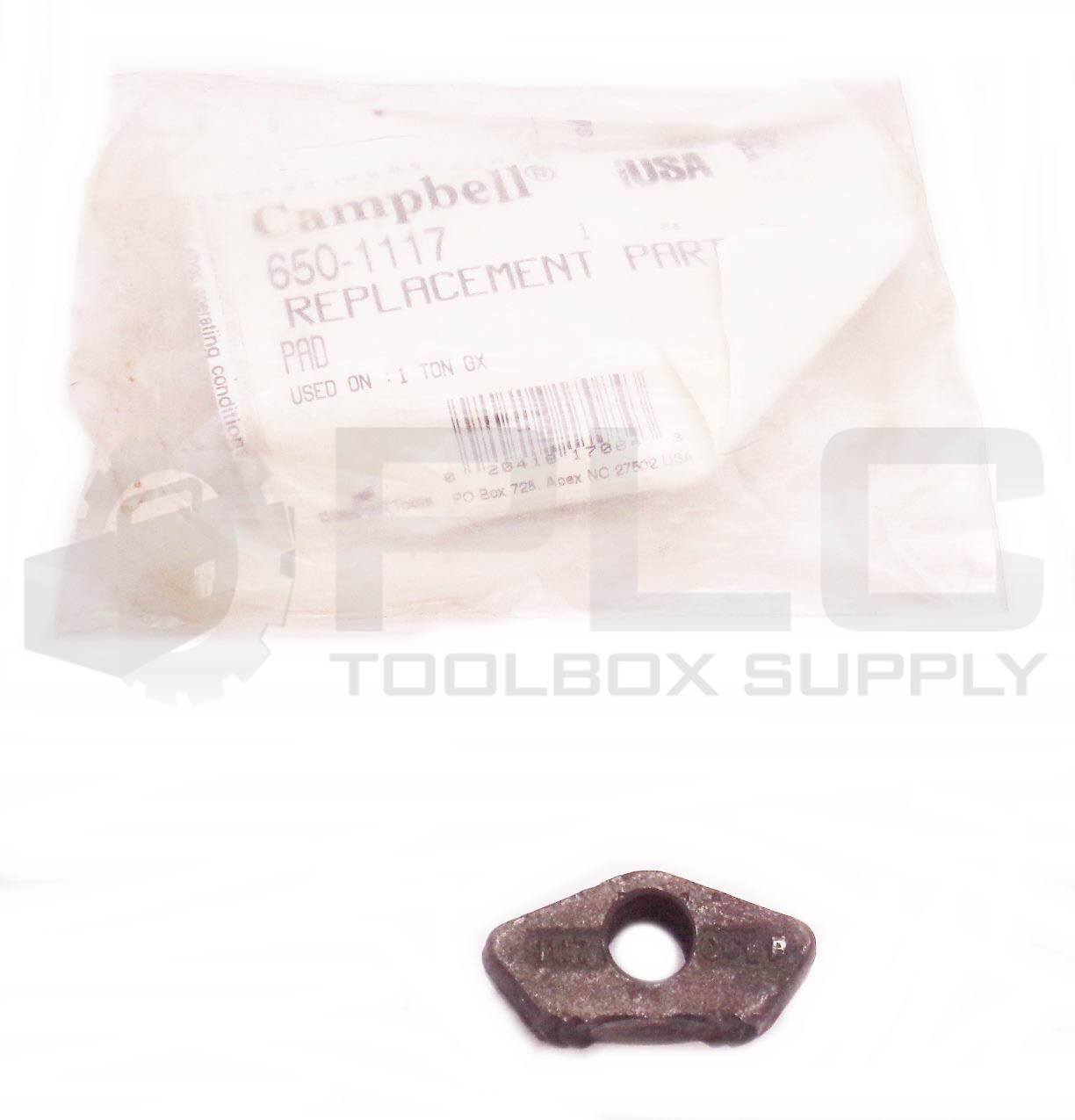NEW CAMPBELL 650-1117 PAD REPLACEMENT PART 1 TON GX 1117