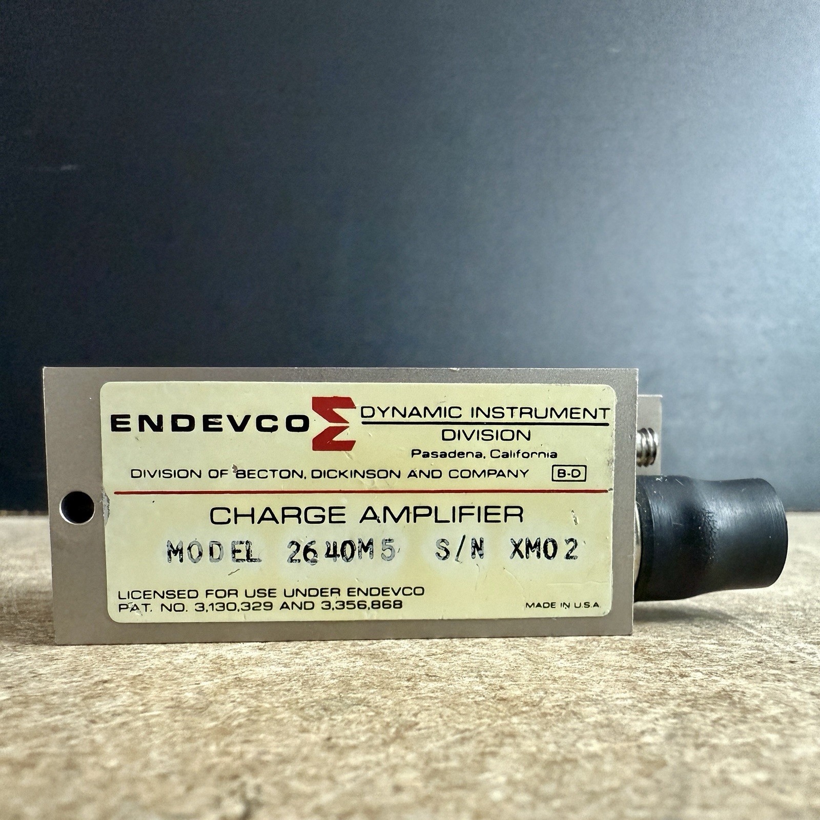 Endevco Charge Amplifier 2640 New NOS Vintage Becton Dickinson Test Equipment