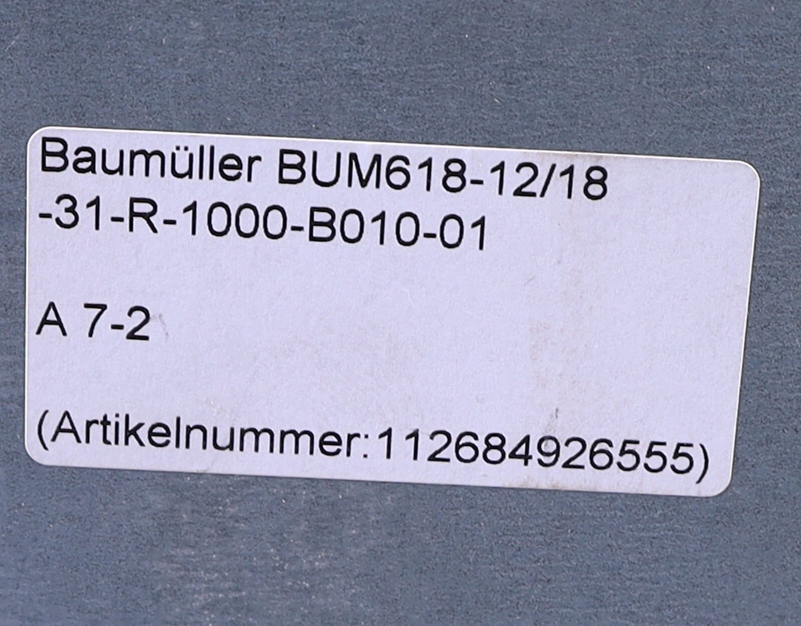BAUMULLER BUM 6 BUMR BUM618-12/18-31-R-1000-B010-01 HOUSING UPPER SIDE DEFECT