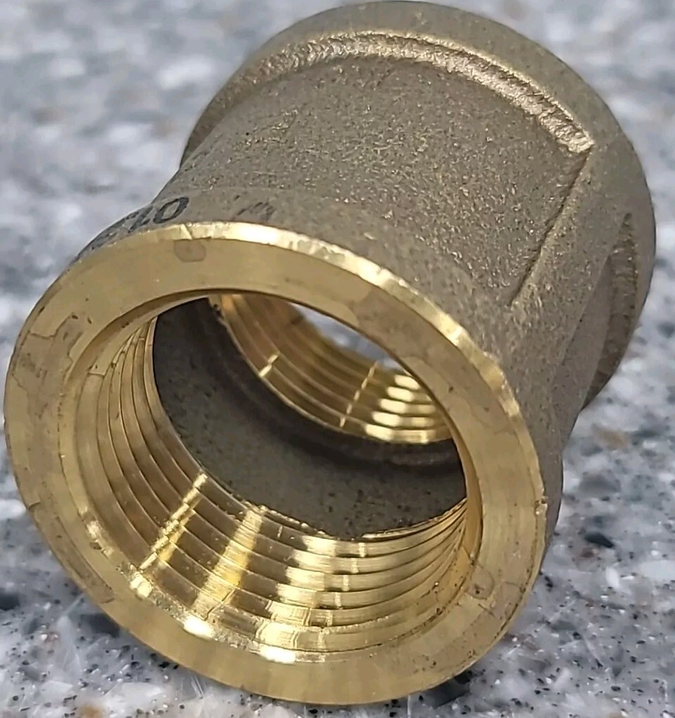 BRASS 1″ FNPT BRASS COUPLING Lead Free