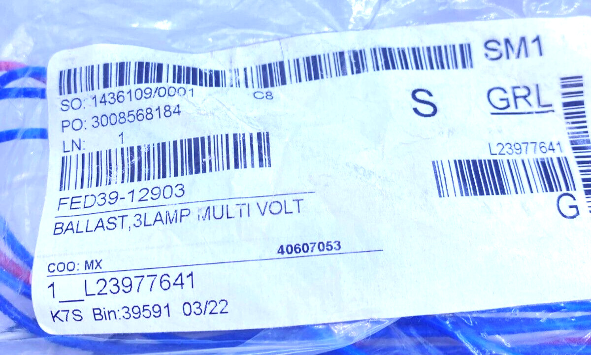 Federal Industries Ballast 3 Lamp Multi Volt 39-12903 New
