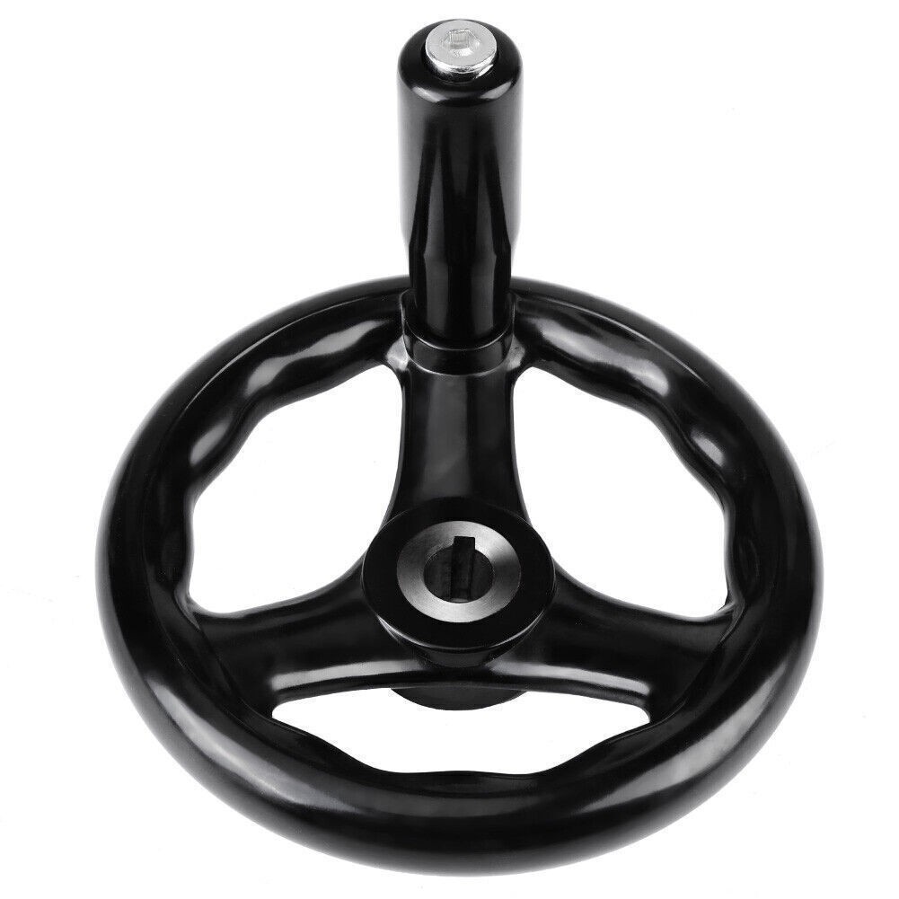 1PC 12*125mm Black Round 3 Spoke Hand Wheel for Lathe Milling Machine