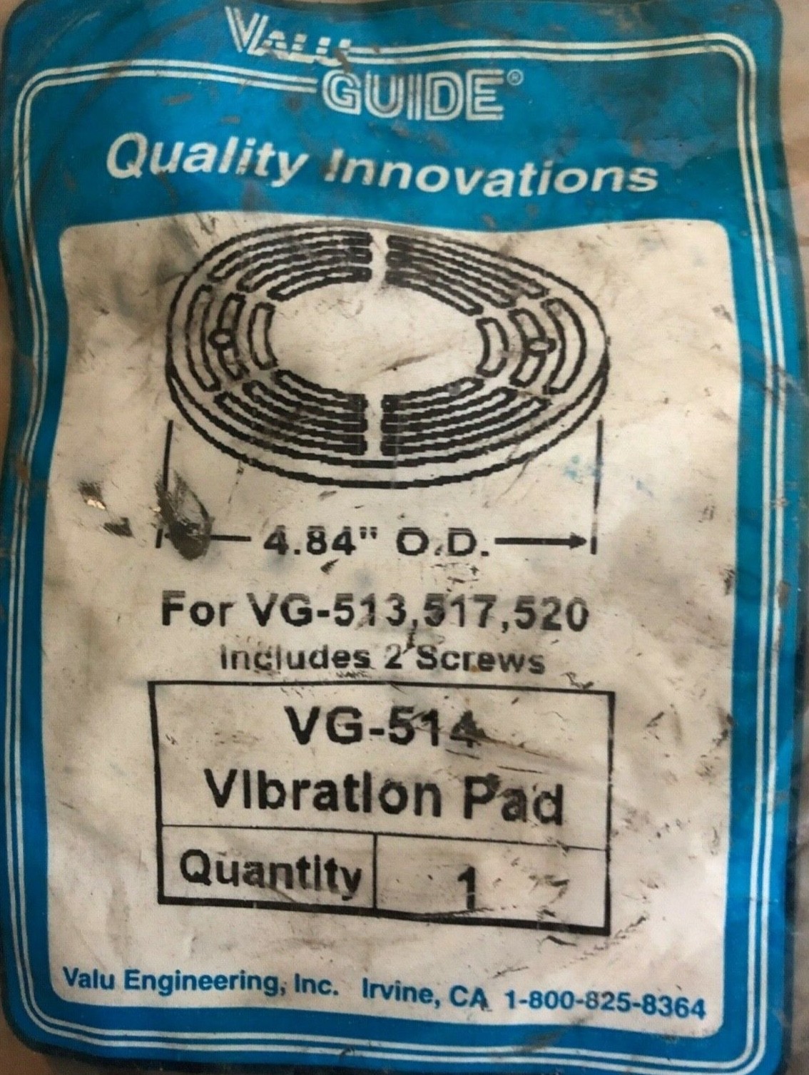 VALU GUIDE VIBRATION PADS VG-514 FOR: VG513 VG517 VG520 Lot Of 2 NEW